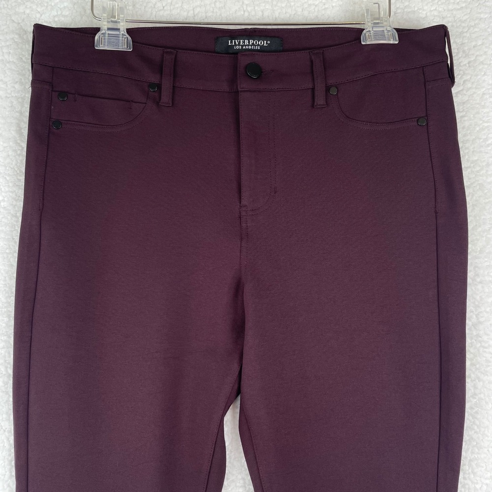 Liverpool Los Angeles Womens Burgundy Skinny Pants High Rise‎ Stretch 14/32